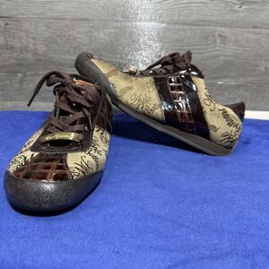 Apple Bottom Ally DESIGNER‎ SHOES size 7 Snake Skin Tennis Shoes